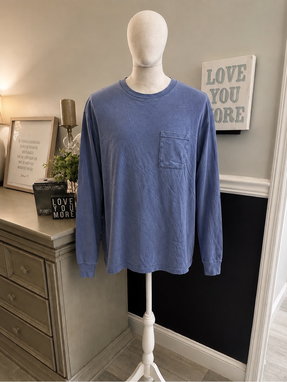 Goodfellow Men’s Blue Long Sleeve Pocket Tee M